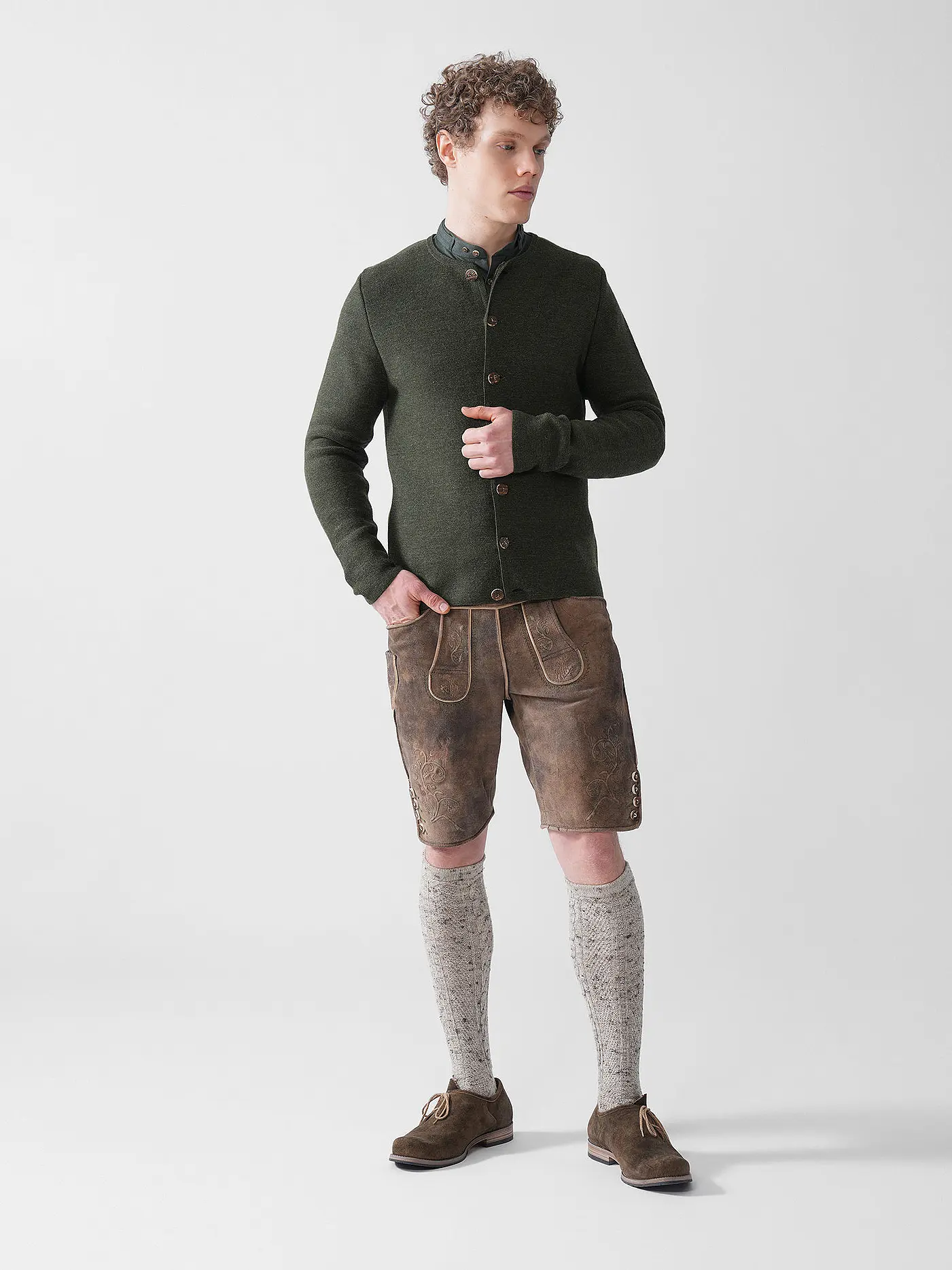 GOTTSEIDANK | Trachten Strickjacke ALOISIUS | grün